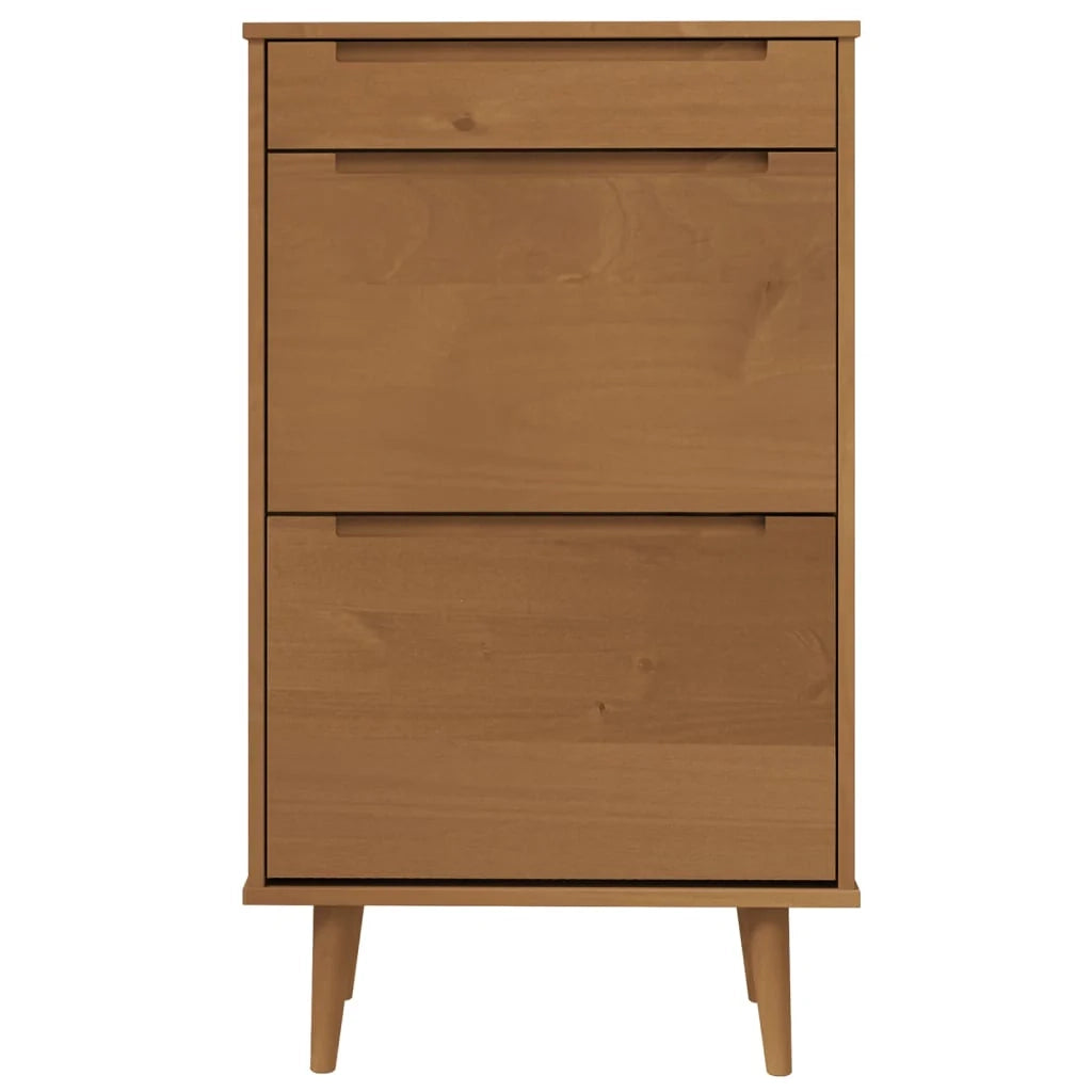 Scarpiera mobiletto portascarpe mobile per ingresso/corridoio/soggiorno 59,5 x 35 x 103 cm legno di pino marrone 02_0021898