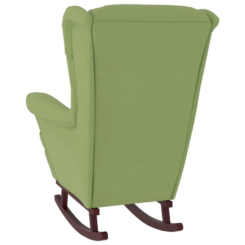 Sedia a dondolo con schienale alto in velluto verde chiaro 3121233