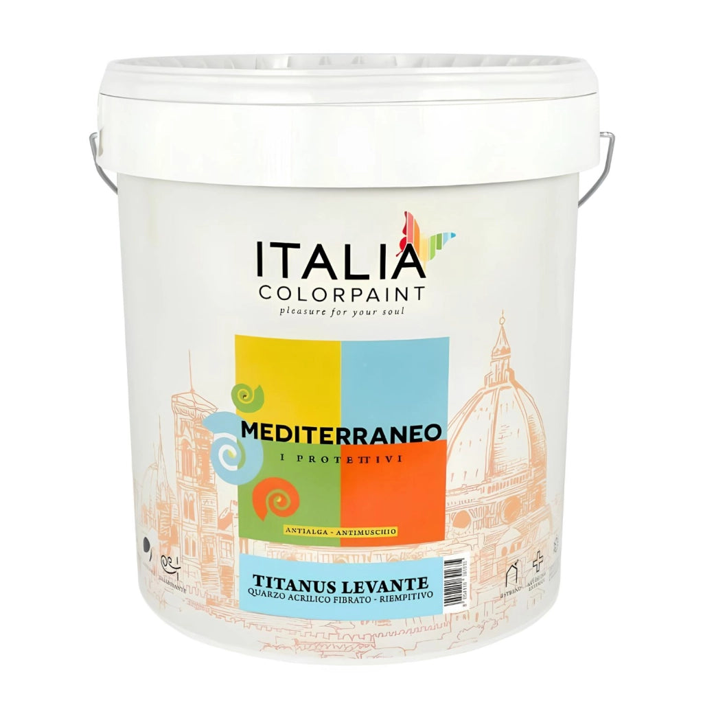 Titanus levante quarzo acrilico fibrato riempitivo mediterraneo antialga *** tinta bianco, contenuto litri 14, confez...