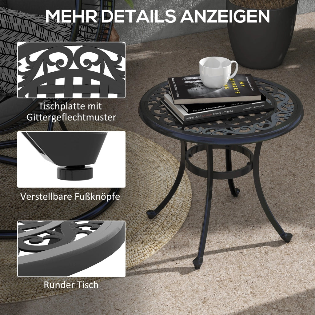 Tavolo da giardino ¨C zephmum ¨C Vintage, 60x60x53 cm, Nero