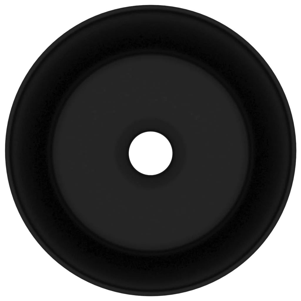 Lavandino da bagno rotondo di lusso 40 x 15 cm in ceramica nera opaca 02_0002761