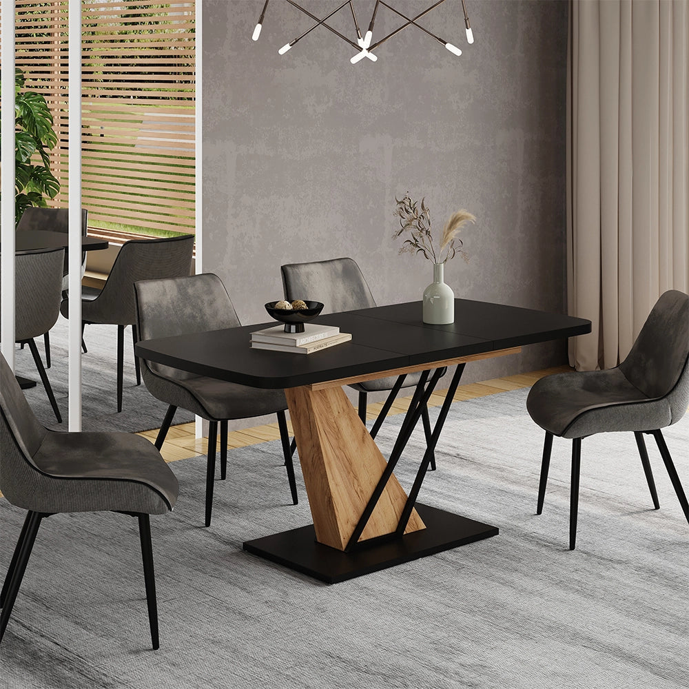 Vicco tavolo da pranzo allungabile Rovere nero/oro 120 x 80 cm estensibile
