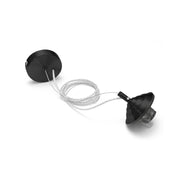 Alice - Kit sospensione per codice Alice V/G lampadina E27 con rosone nero, cavo trecciato trasparente e copriportalampada 1XE27 max 1X60W IP20