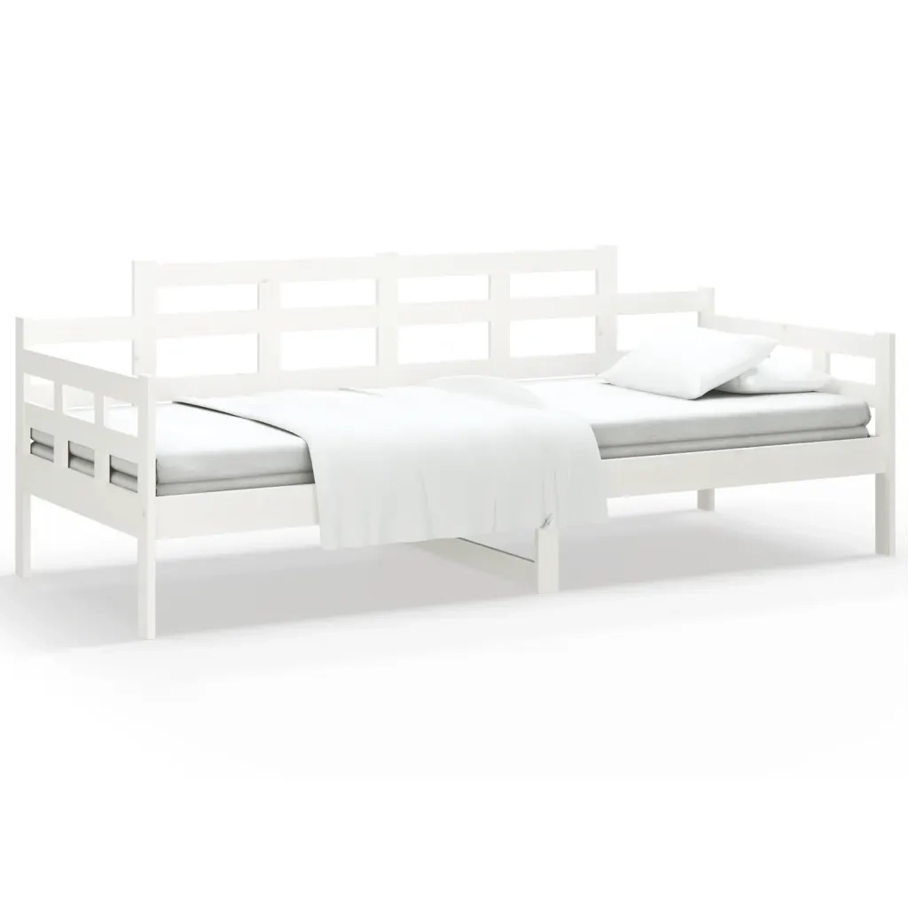 Letto singolo | Letto per adulti | Dormeuse Bianca in Legno Massello di Pino 80x200 cm