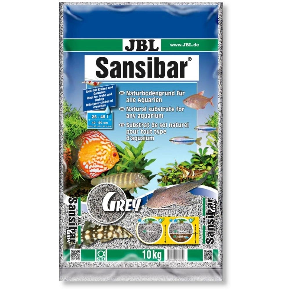 JBL Sansibar Grey - sabbia grigia fine per acqua dolce e marina granulometria 0,2-0,6mm Formato: 10 Kg