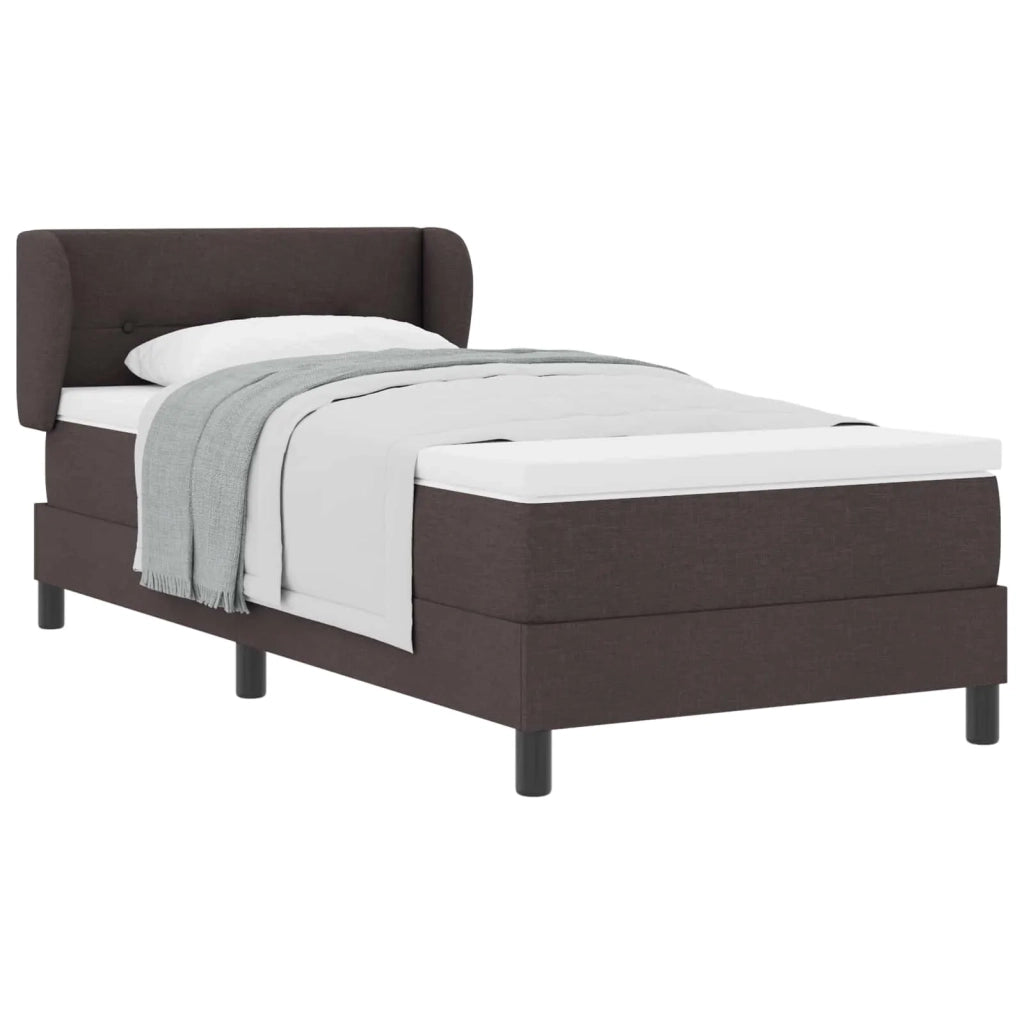 Letto a molle con materasso Marrone Scuro 80 x 200 cm Tessuto 3339992