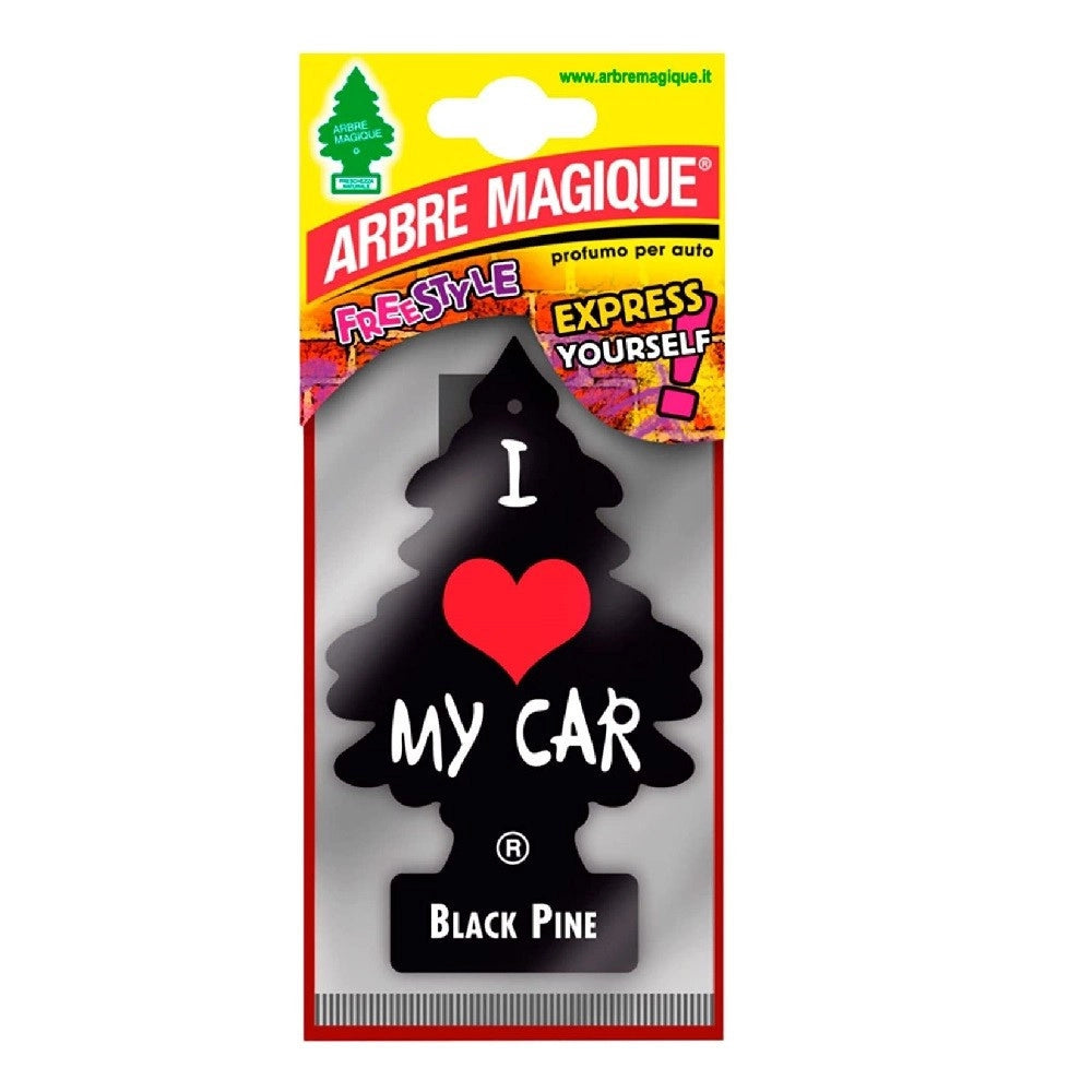 Trade Shop - Arbre Magique Mono Deodorante Profumatore Auto Profumazione Fragranza Black Pine -