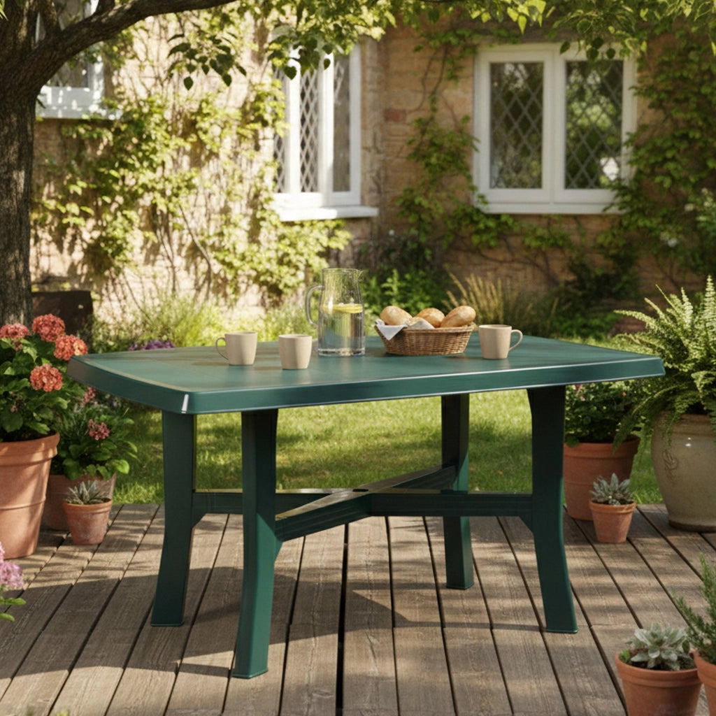 Raspberry, Tavolo da Esterno 6 Posti Made in Italy, 138x88x72h cm Verde