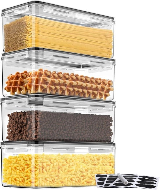 Contenitori a prova di vuoto - 3,2 Litri - Set di 4 - BPA libero - per la cucina