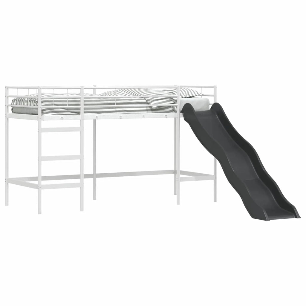 Letto loft per Bambini | Letto Infantile | Lettino con scivolo Bianco e Antracite