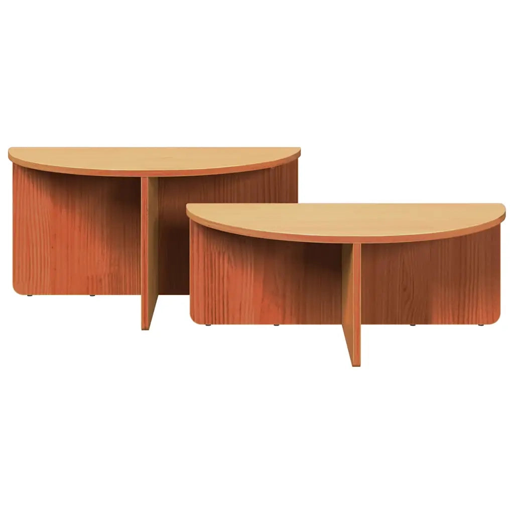 Tavolino da salotto 2 pcs Marrone cerato Legno di pino massello 873537