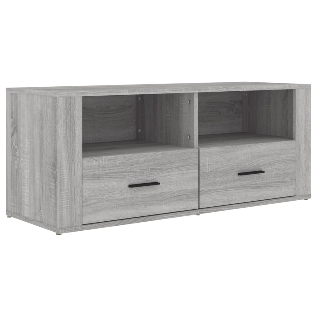 Mobile TV multimediale mensola TV credenza TV sala da pranzo soggiorno camera da letto Sonoma 100 x 35 x 40 cm legno ingegnerizzato grigio 02_0028329