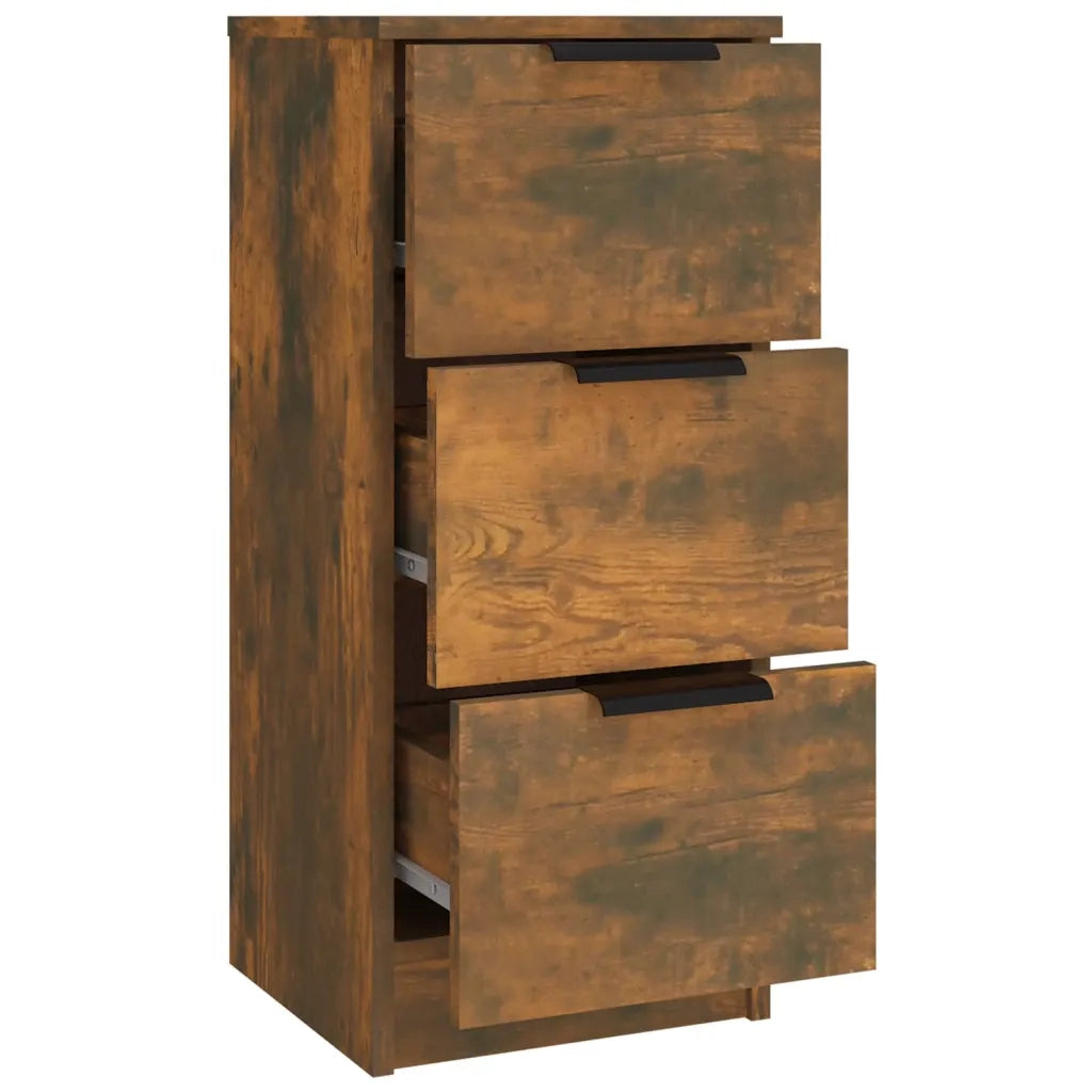 Credenze 3 pz | Madia | Buffet da pranzo | Armadio da pranzo Rovere Fumo in Legno Multistrato