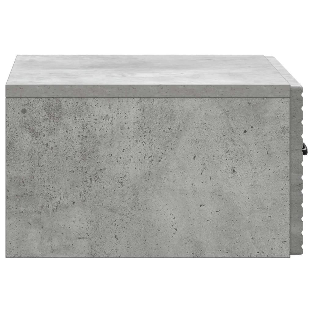 Mobiletto da notte a muro con cassetto 2 pcs Grigio Cemento 898622