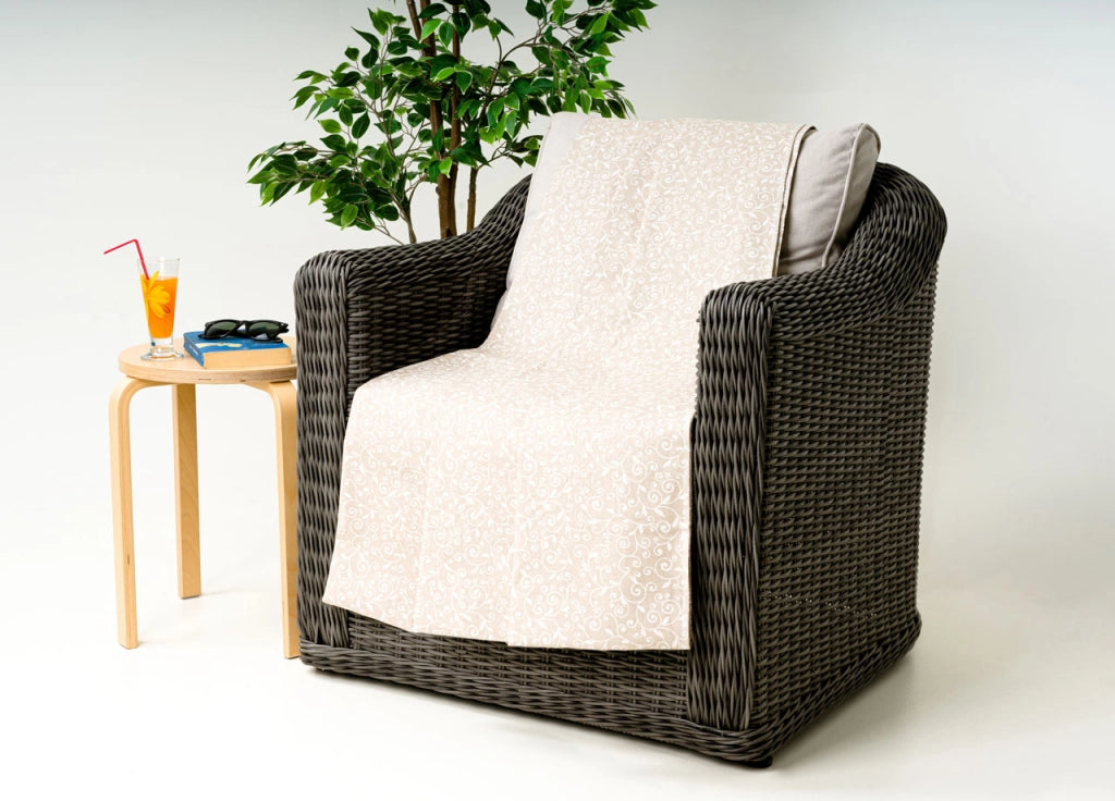 Telo Arredo Granfoulard Copritutto Cotone Made Italy Vari Disegni Arredatutto Copriletto Multiuso - 2 Piazze - Stefy Bianco