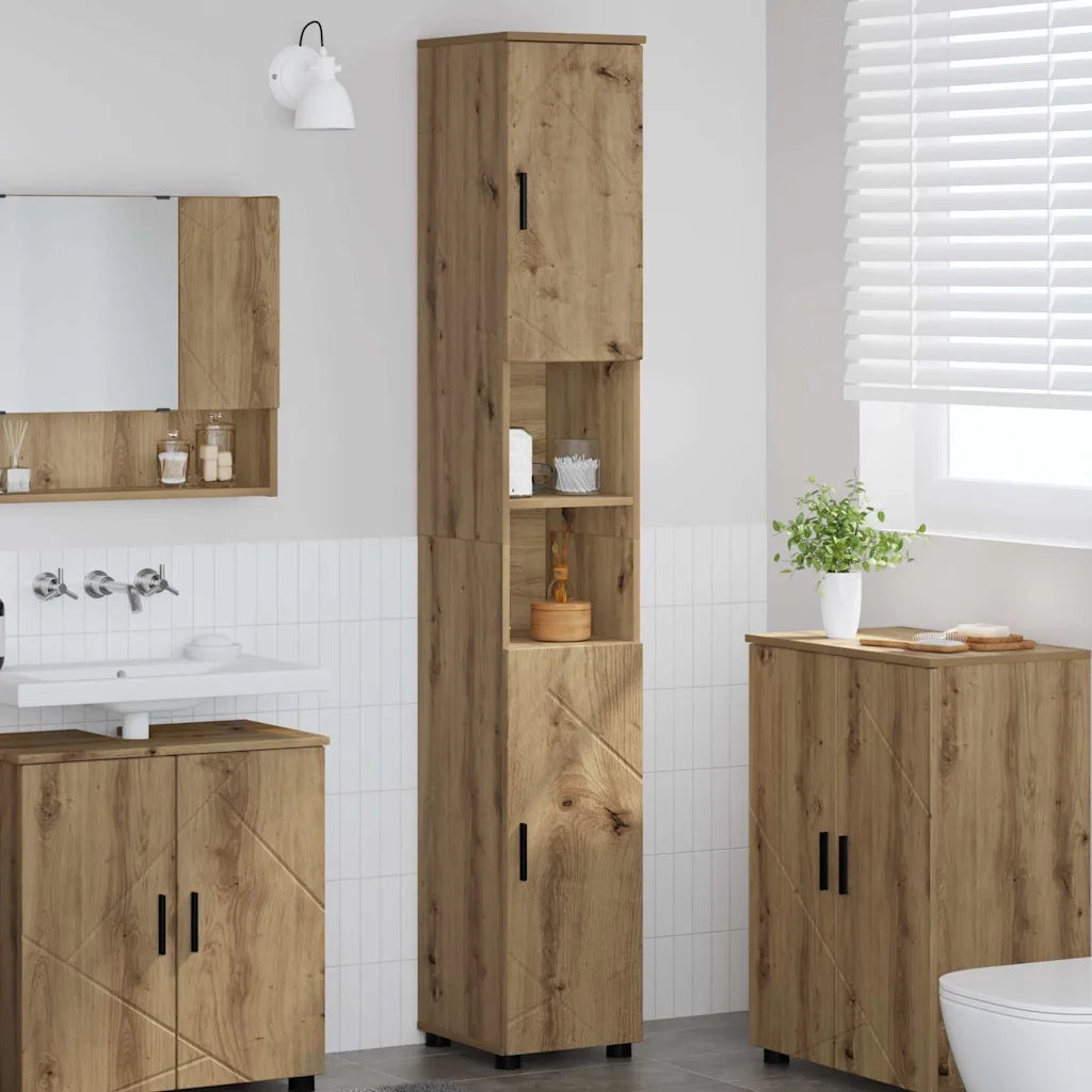 Mobile da Bagno con porta Rovere artigianale 30 x 35 x 192 cm 883343