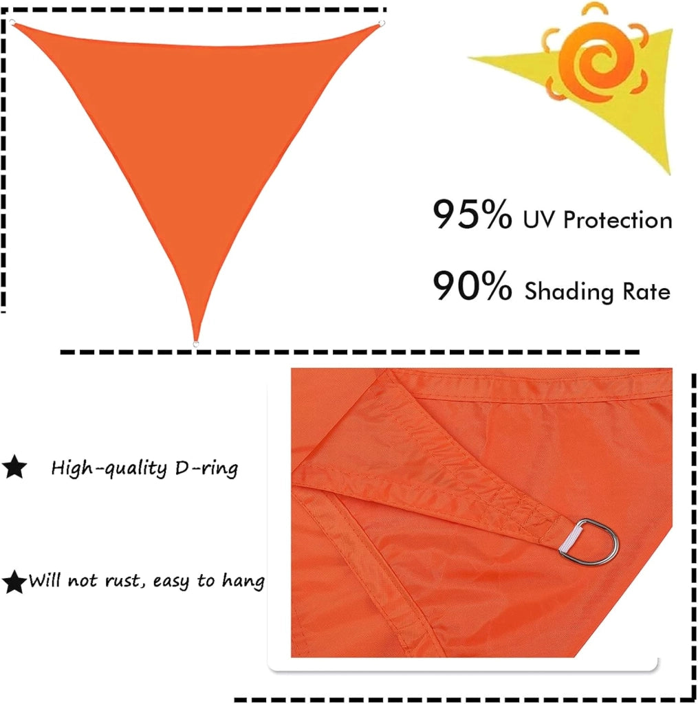 Tenda parasole a vela impermeabile per esterni, per patio, giardino, cortile, piscina, garage coperto, protezione UV, tessuto durevole