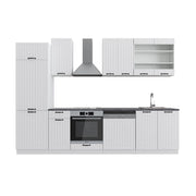 Cucina componibile Fame-Line Bianco rustico/Bianco 300 cm, PL Antracite Vicco