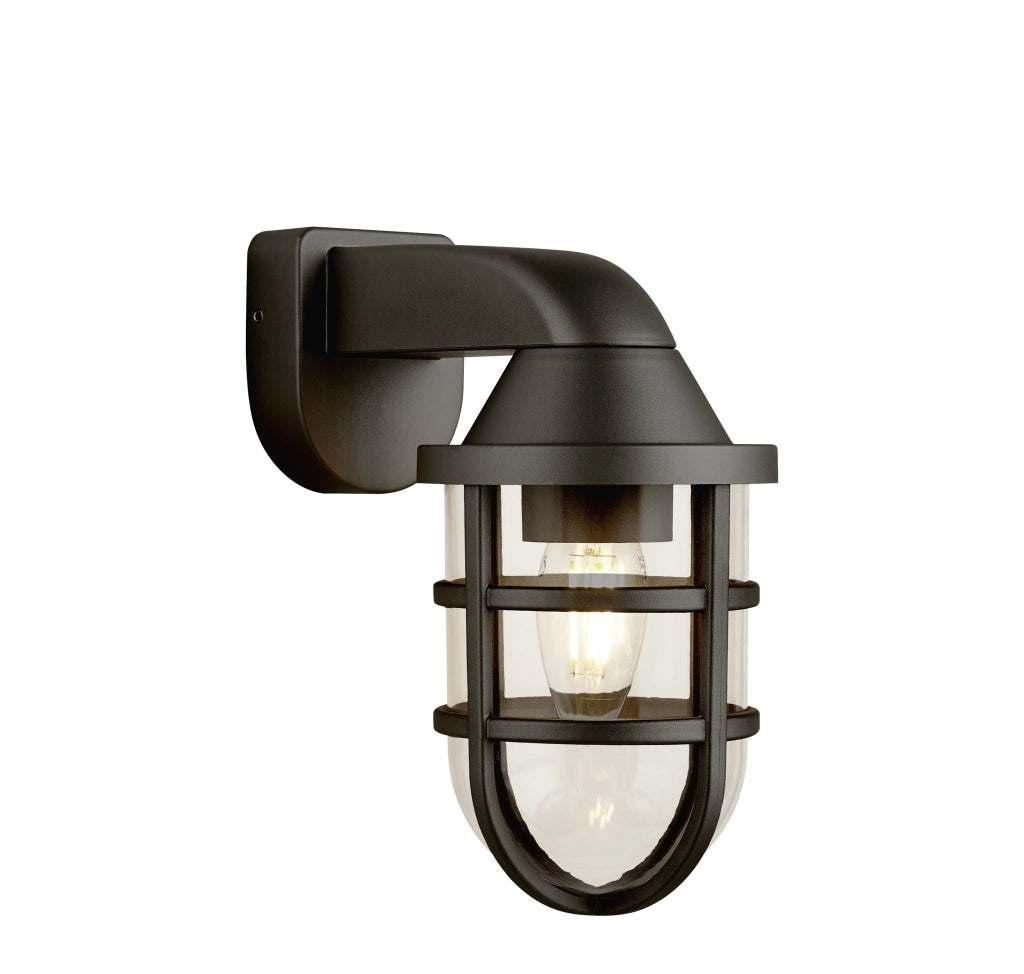 Applique Contemporanea Mare Policarbonato Nero Trasparente 1 Luce E27