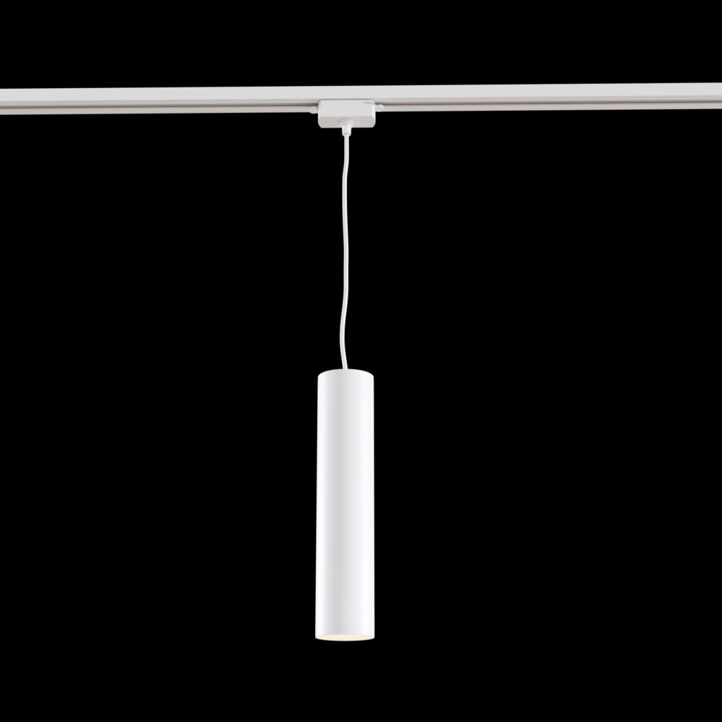 Faretto a Sospensione per Sistema Illuminazione Binario 50W GU10 in Alluminio  Bianco