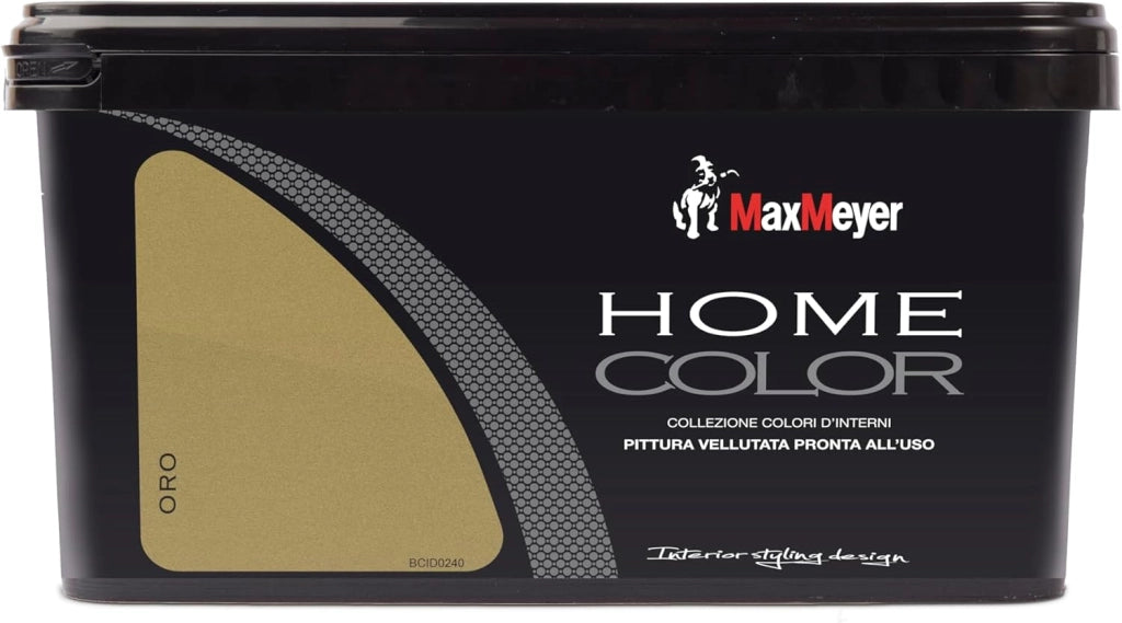 Idropittura Colorata Superlavabile per Interni HomeColor, Colore Oro, 2.5L