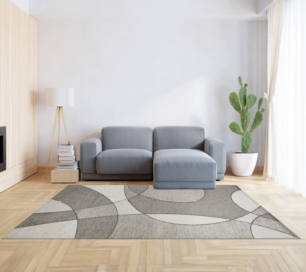 Tappeto Arredo Moderno Morbido in Ciniglia Ingresso Antiscivolo Prodotto Italiano  Soggiorno Camera Salotto Disegni Piazzati Cotone Varie Misure Grande Hills/Grigio - 175x280 cm