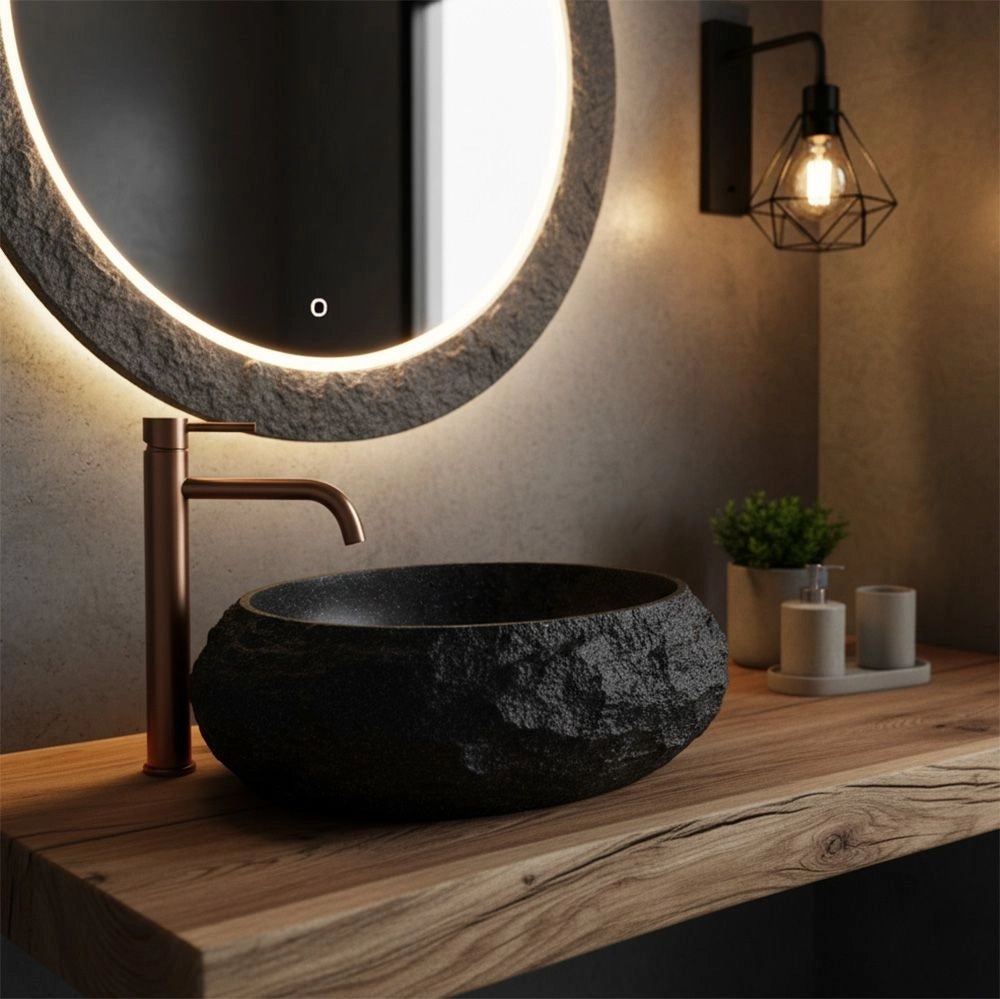 Lavabo Da Appoggio Rea Mika Black