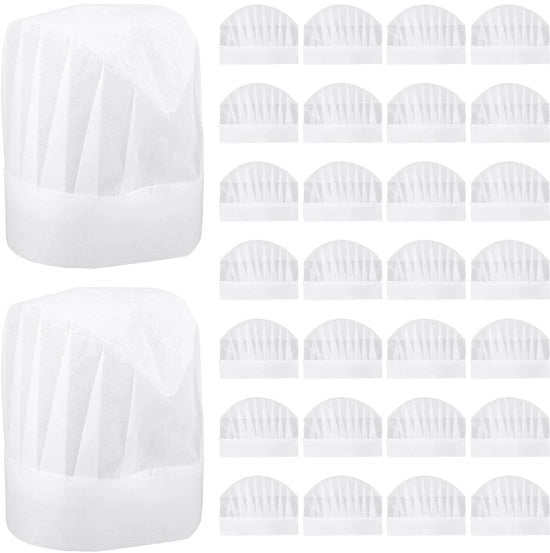 Koksmutsen per bambini 30 pezzi - Bianche mascherine da cucina per bambini - Koksmutsen da gettare - Mascherine da cucina respiranti - Leggere - 27,4x20,5 cm - Koksmutsen per bambini