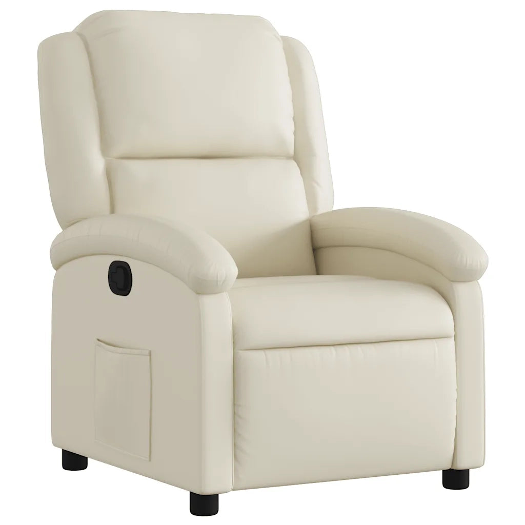 Divano Sedia-Poltrona reclinabile in Similpelle Crema 516485