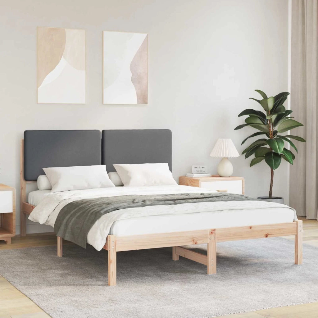 Letto con Testiera Rivestita Grigio scuro 150 x 200 cm 877900