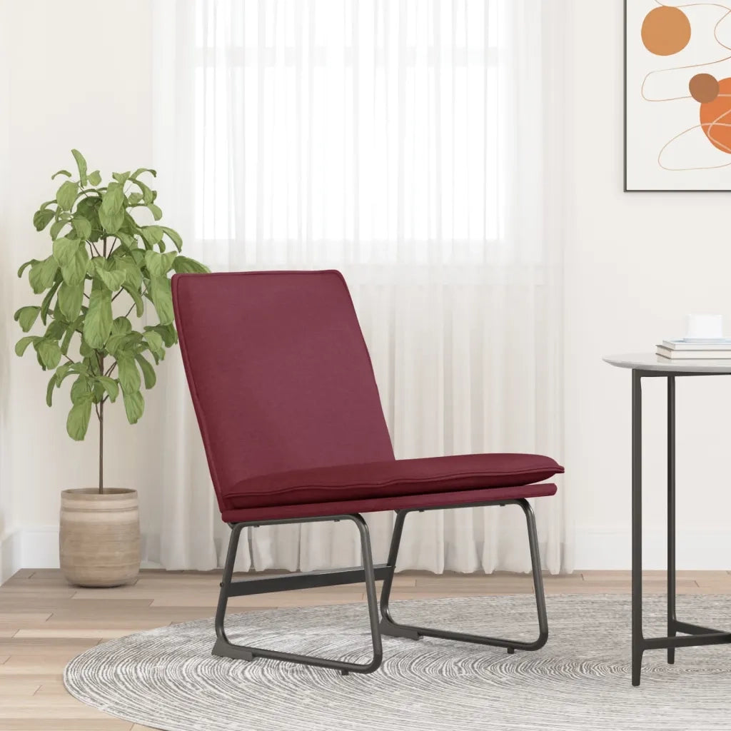 Poltrona | Sedia Lounge Rosso Vino 52x75x76 cm in Tessuto