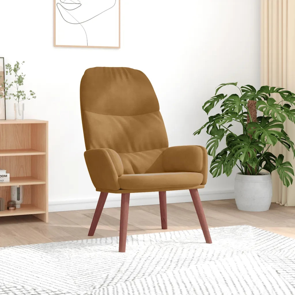 Poltrona Relax Marrone in Velluto 4102618