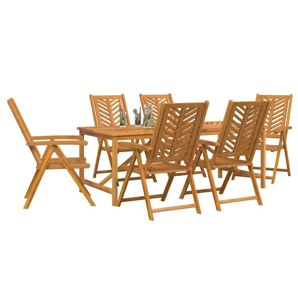 Set da Pranzo per Giardino 7 pcs Marrone 3154125