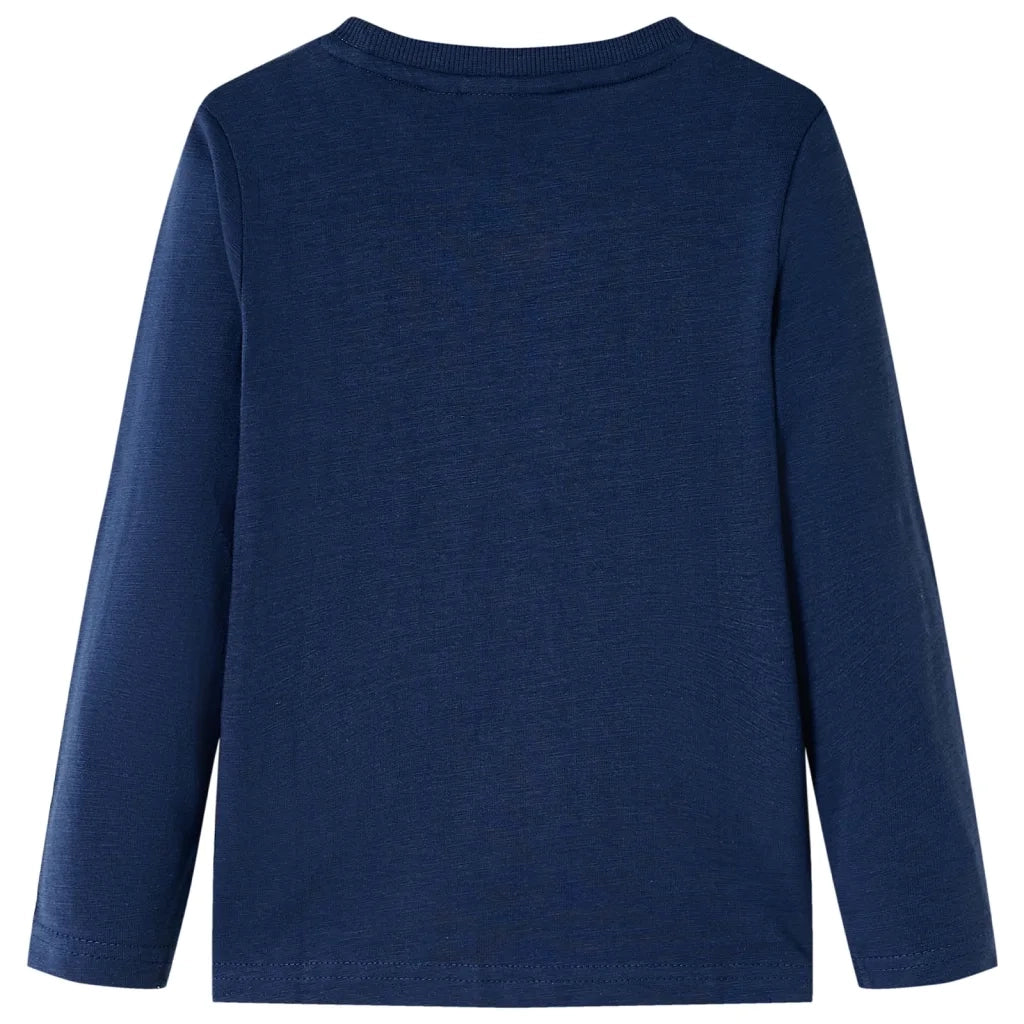 Maglietta Bambino Maniche Lunghe Blu Marino MÃ©lange 128
