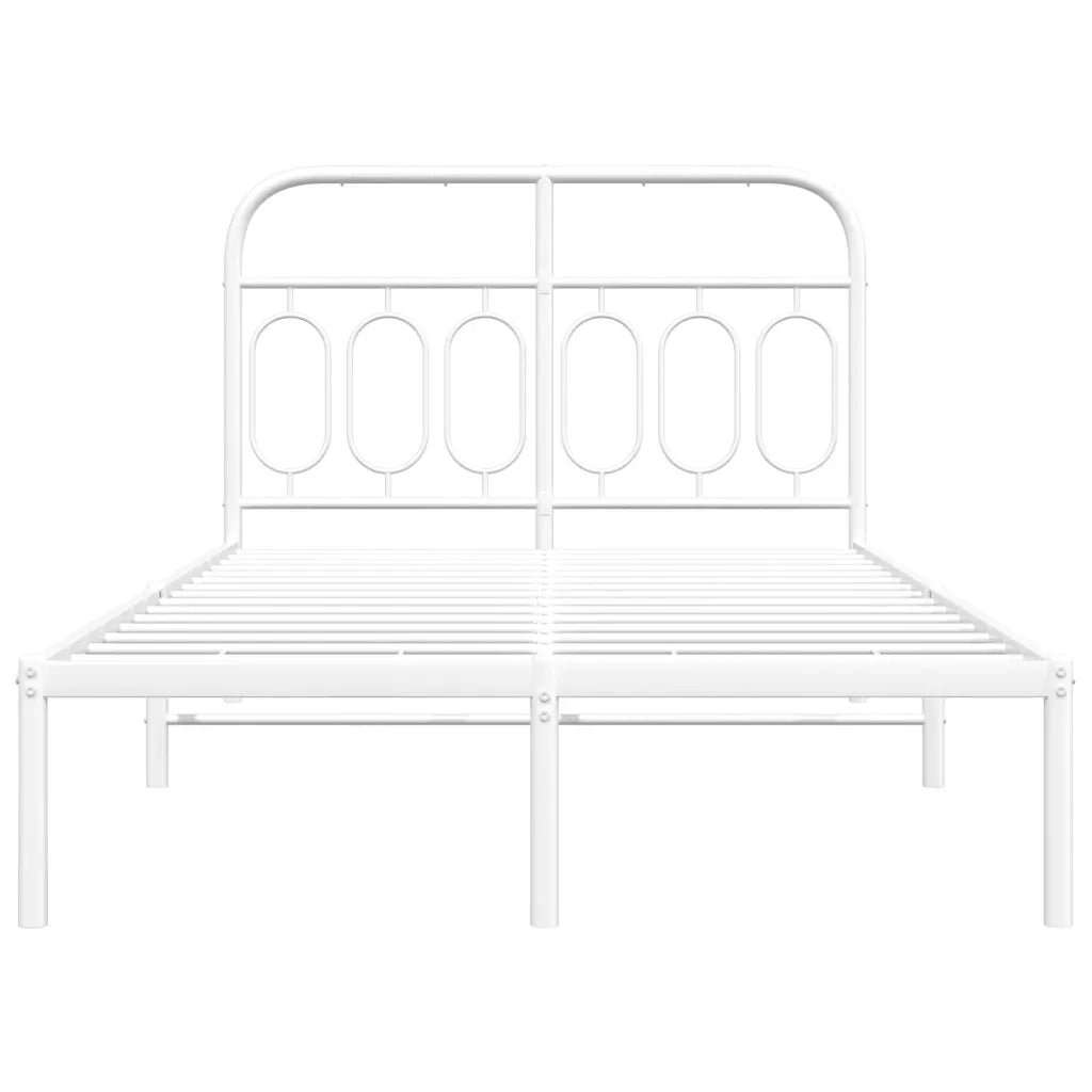 Giroletto con Testiera Metallo Bianco 120x190 cm 377163