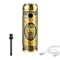 Mini Rasoio Portatile con Lame 2 Rotanti Design Vintage Ricarica USB