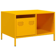 Tavolino da salotto | Tavolino da caff¨¨ | Tavolino da Soggiorno Giallo Senape 68,5x50x43,5cm Acciaio Laminato a Freddo