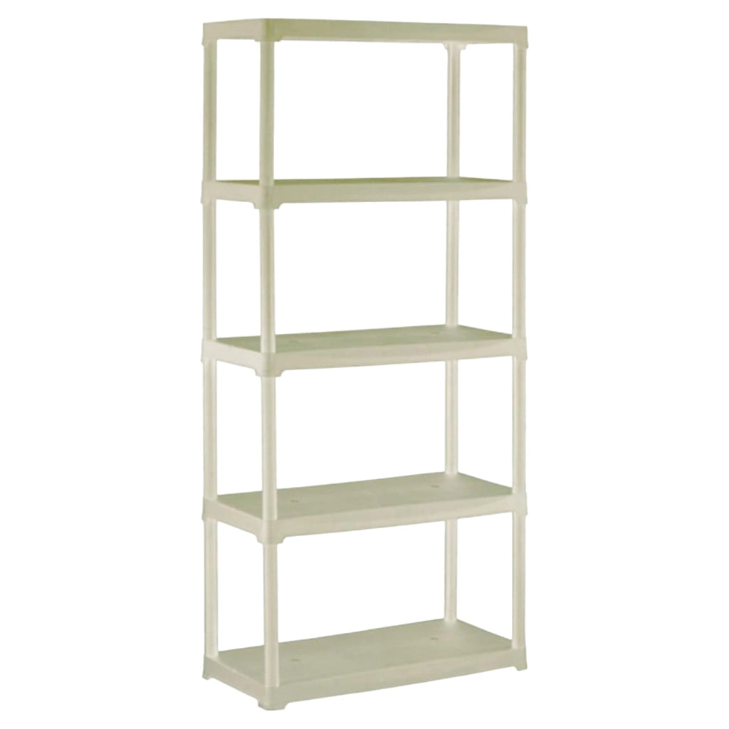 SCAFFALE IN RESINA 5 RIPIANI COLORE BEIGE 80X40X176 CM