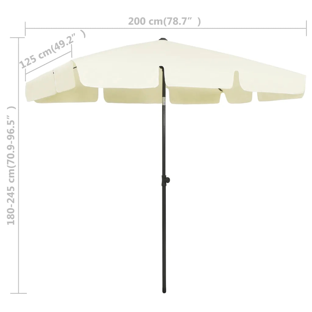 Ombrellone da Spiaggia Giallo Sabbia 200x125 cm 314727