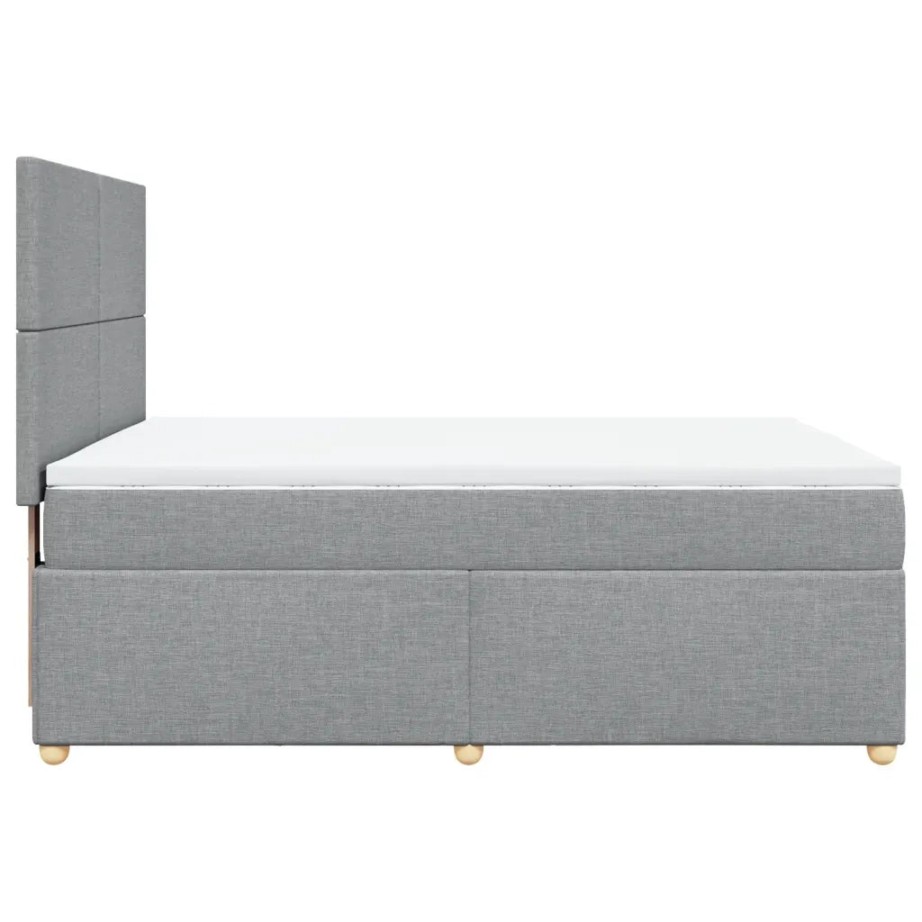 Giroletto a Molle con Materasso Grigio Chiaro 140x200cm Tessuto