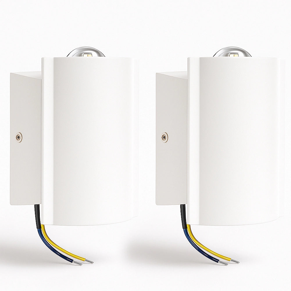 Set 2 Applique da Muro 2 Led Lampada a Parete Bianca Luce Bianco Freddo 4x6.5x4cm