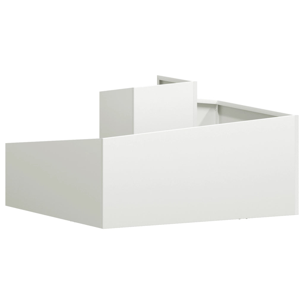 Fioriera Bianca 80x80x50 cm in Acciaio Laminato a Freddo