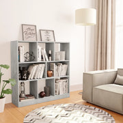 Libreria-Scaffale per Libri-Mobile di Stoccaggio Grigio Cemento 97,5x29,5x100 cm in Legno Multistrato