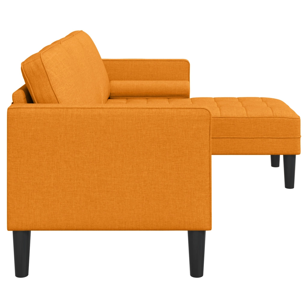 Sofa L-Shaped a 3 posti Giallo Scuro 160 cm in Tessuto