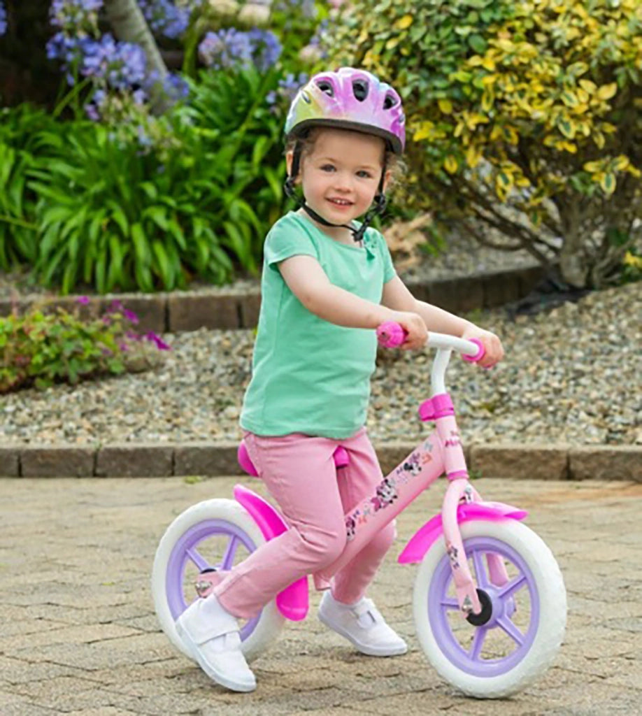 Bicicletta Senza Pedali Balance Bike per Bambini 10 Pollici Età 2-3 Anni Disney Minnie Lilla