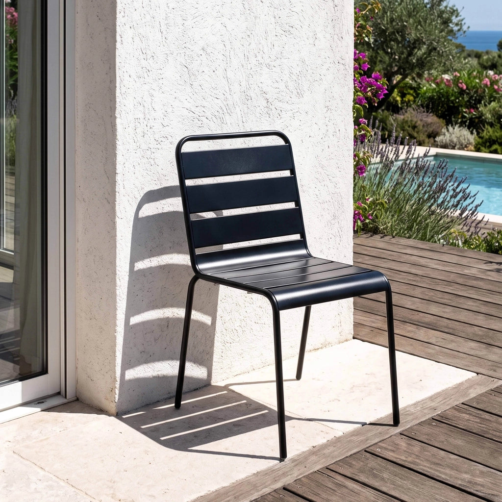 Oviala - Sedia da giardino in metallo Nero