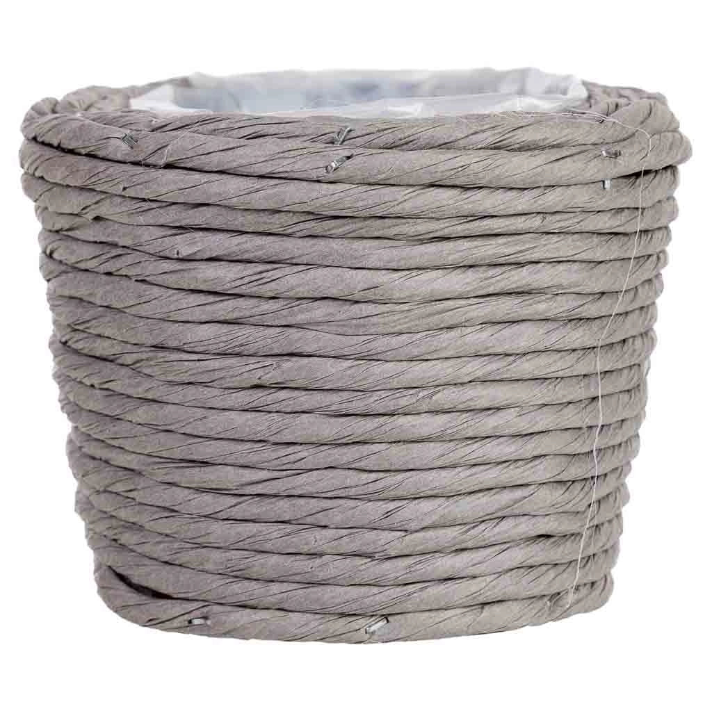 Cesto ovale in vimini grigio 21x13x10h cm