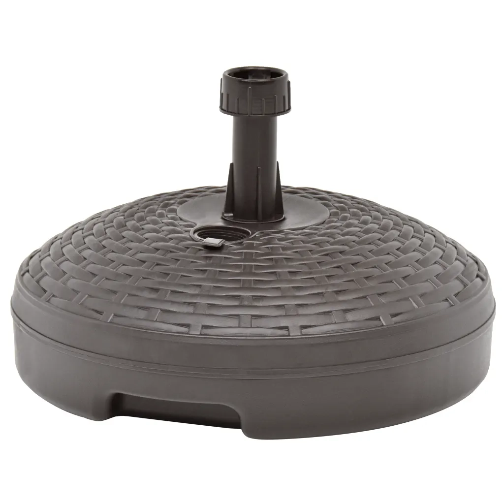Base per ombrellone 45 x 28 cm stabile e resistente alle intemperie per uso esterno in giardino plastica marrone 02_0045955