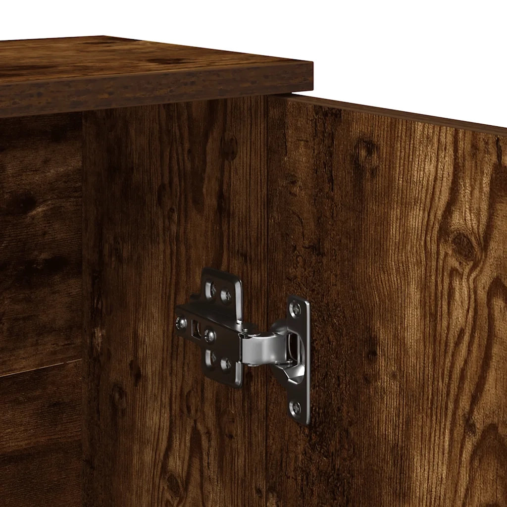 Mobile da Bagno con Portarotolo Rovere Fumo 39x22x90 cm 858528