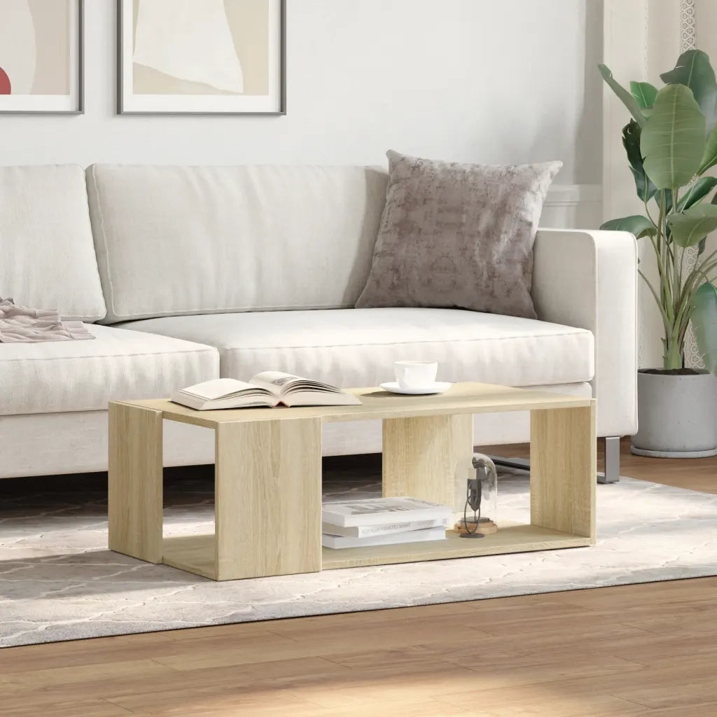 Tavolino Salotto-Tavolino da soggiorno-Tavolo Rovere Sonoma 89,5x48x30 cm Legno Multistrato